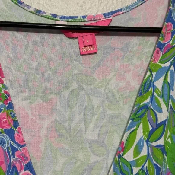 Lilly Pulitzer Juliet Ruffle V-Neck Flowy Summer Dress Size Large Beach Resort - Picture 4 of 9